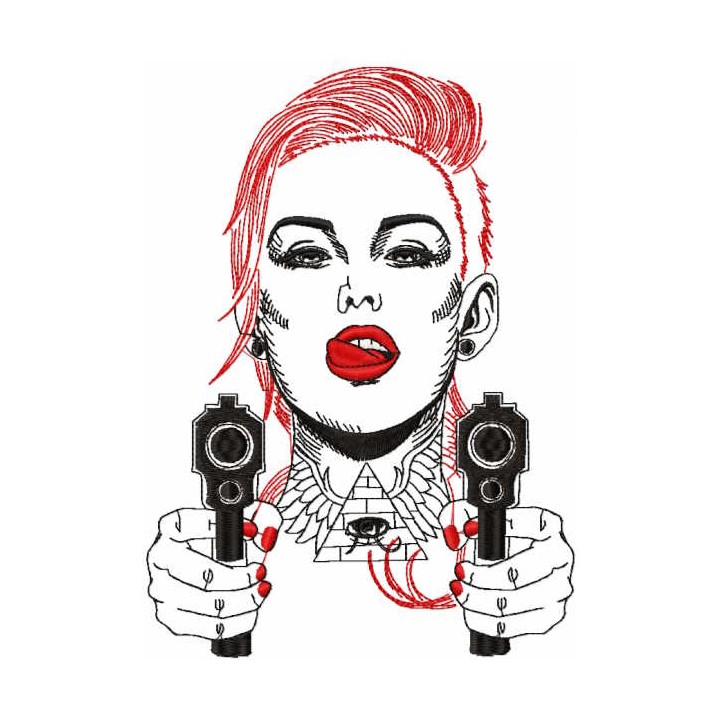 At gunpoint embroidery design - Embroidery Design