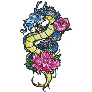 Dragon lily embroidery design - Embroidery Design