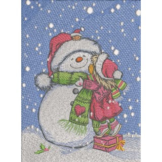 My loving snowman embroidery design - Embroidery Design