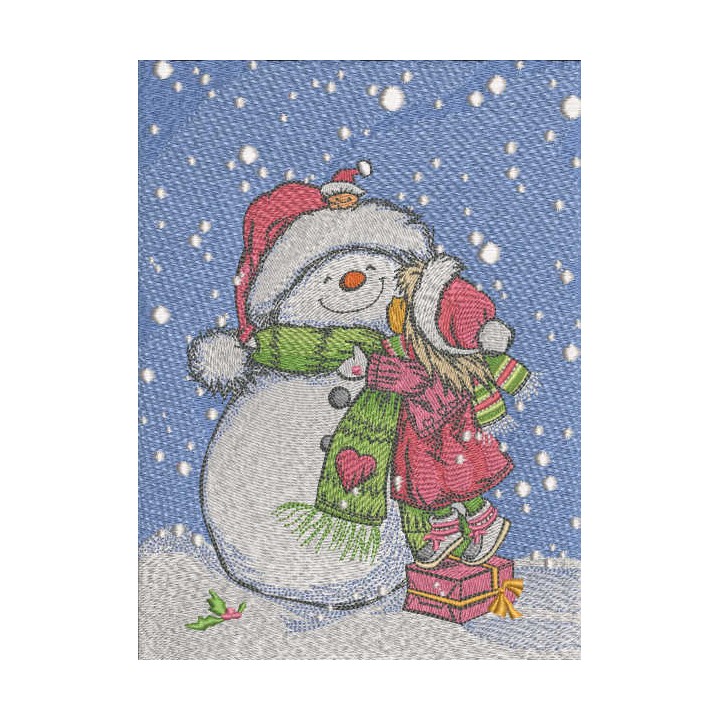 My loving snowman embroidery design - Embroidery Design