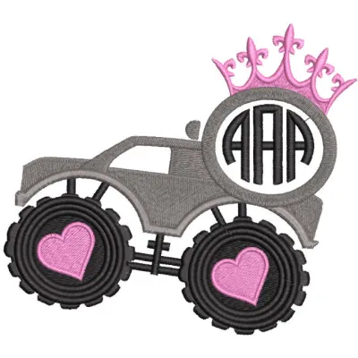 Preview of the Princess track embroidery design featuring whimsical motifs suitable for various fabric projects.