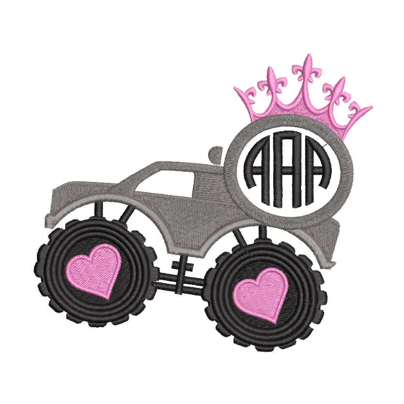 Preview of the Princess track embroidery design featuring whimsical motifs suitable for various fabric projects.