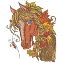 Bright Autumn horse embroidery design