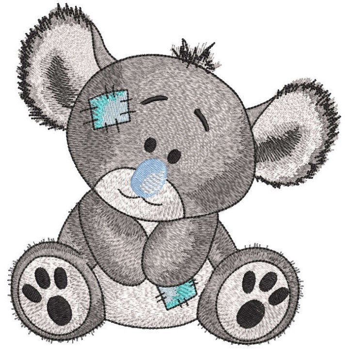 Koala greyscale embroidery design - Embroidery Design
