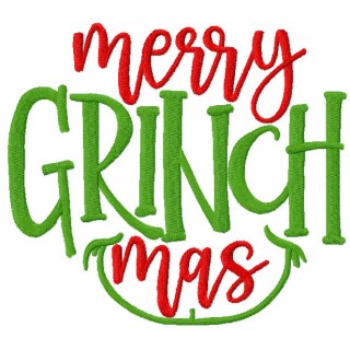 Merry Grinchmas inscription embroidery design - Embroidery Design