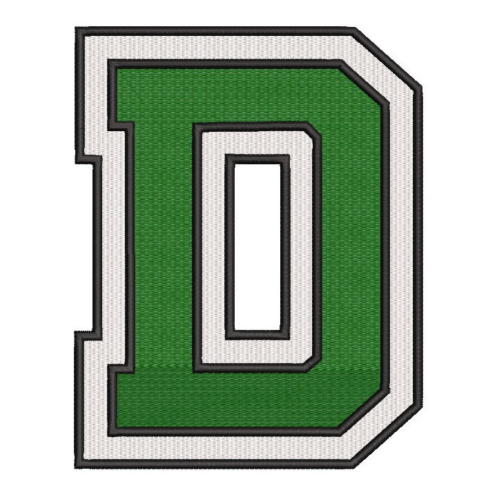 Dartmouth Big Green primary logo embroidery design - Embroidery Design