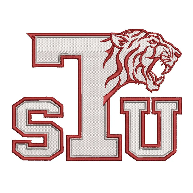 Texas Southern Tigers Secondary Logo embroidery design preview showcasing intricate stitching patterns for apparel.
