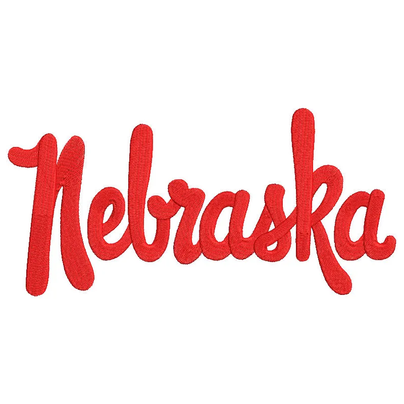 Nebraska Cornhuskers 2019 Wordmark Logo embroidery design preview for stitching on apparel and accessories.