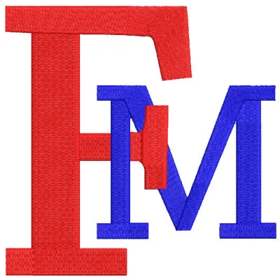 Francis Marion University logo embroidery design for college sports, showcasing intricate stitching patterns.