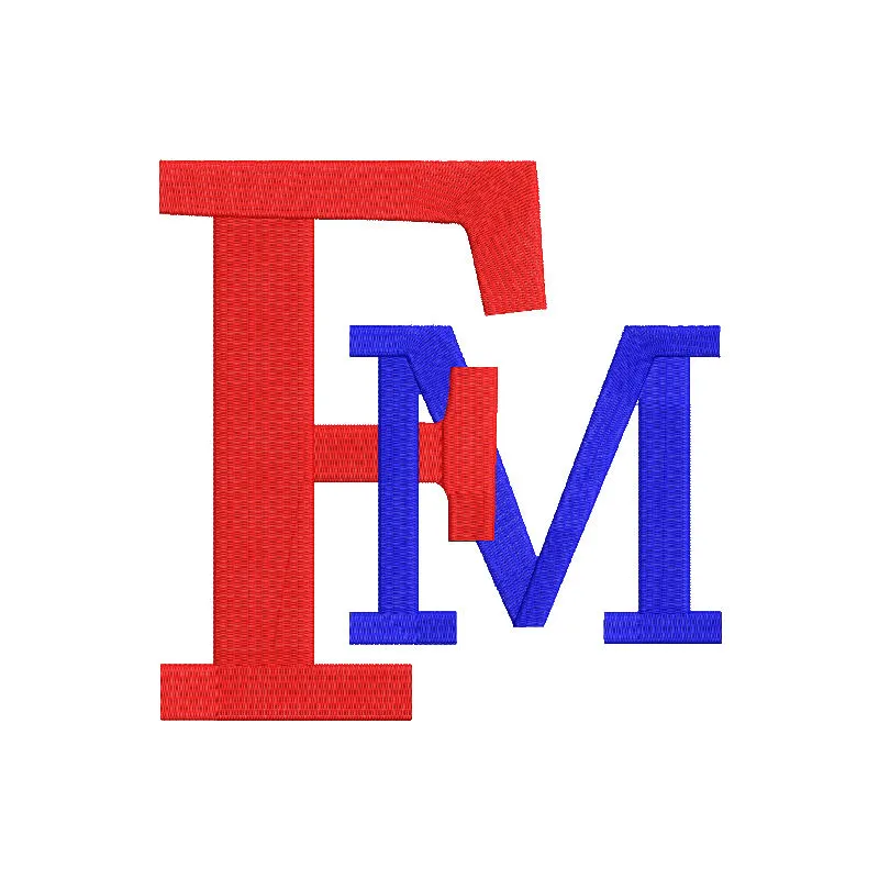 Francis Marion University logo embroidery design for college sports, showcasing intricate stitching patterns.