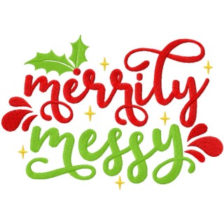 Merrily messy embroidery design - Embroidery Design