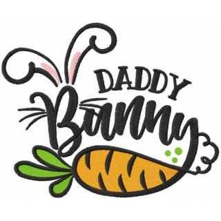 Daddy bunny embroidery design - Embroidery Design