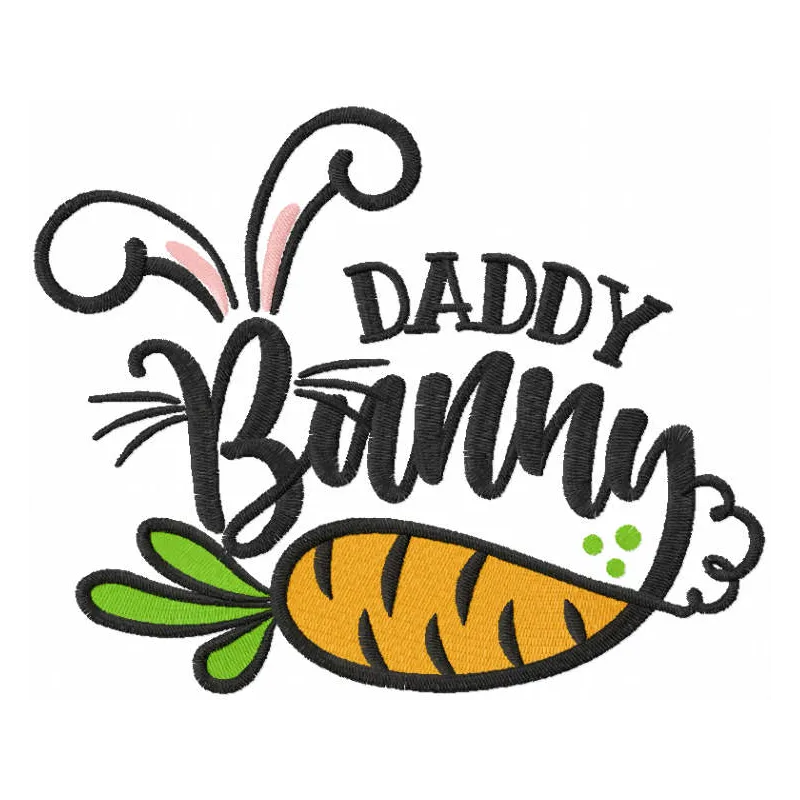 Daddy bunny embroidery design for Easter, featuring a charming bunny motif perfect for festive stitching projects.