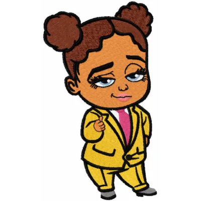 Preview of the Girl Baby Boss embroidery design, showcasing a charming motif ideal for baby onesies and gifts.