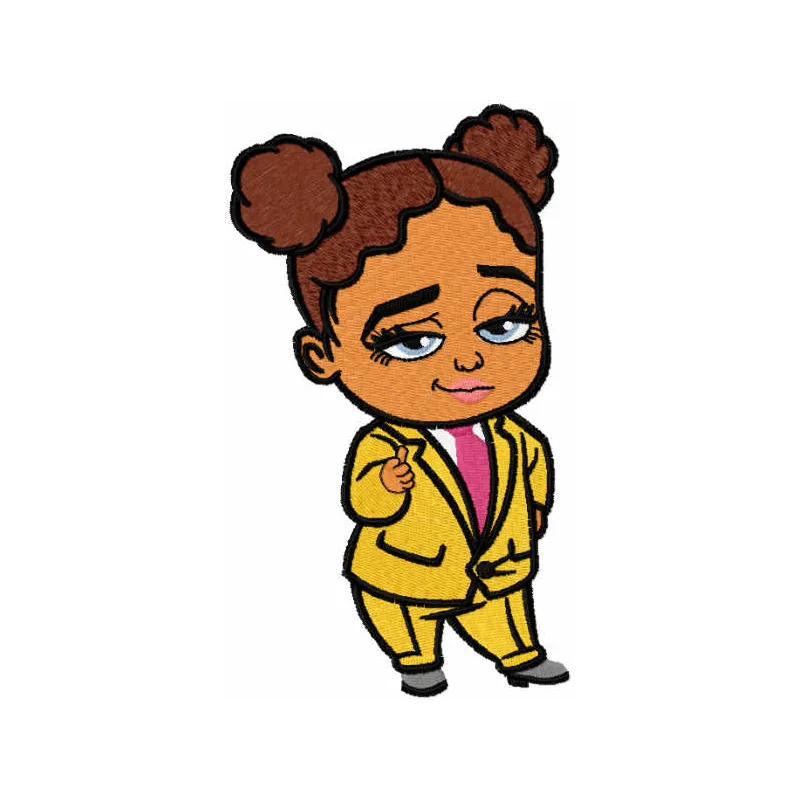 Preview of the Girl Baby Boss embroidery design, showcasing a charming motif ideal for baby onesies and gifts.