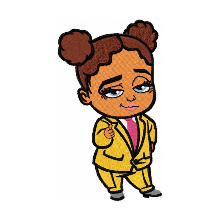 Girl baby boss embroidery design - Embroidery Design