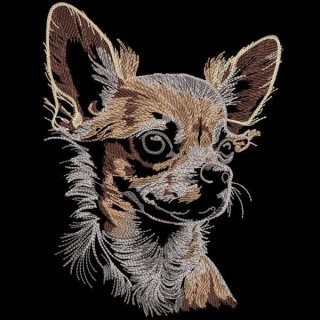 Chihuahua black background embroidery design - Embroidery Design