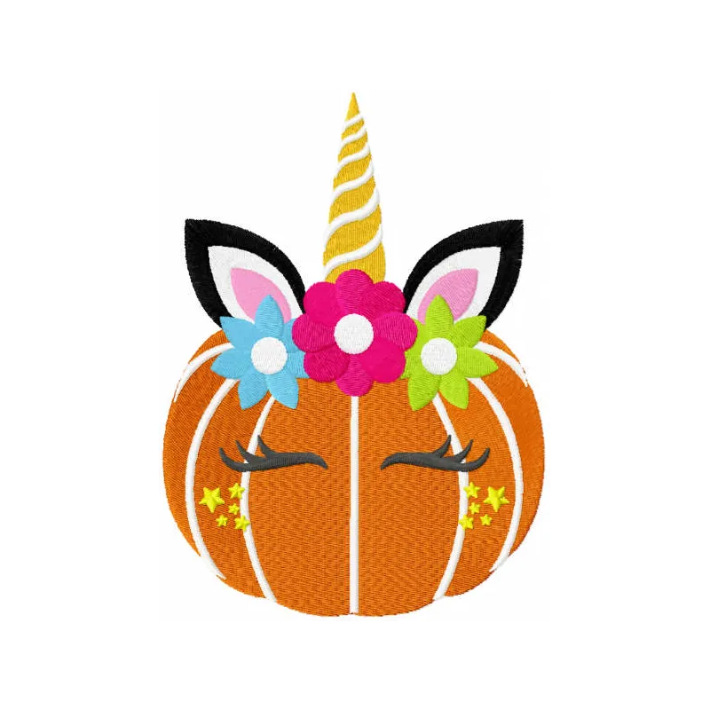 Preview of a Halloween unicorn embroidery design featuring whimsical elements perfect for festive stitching projects.