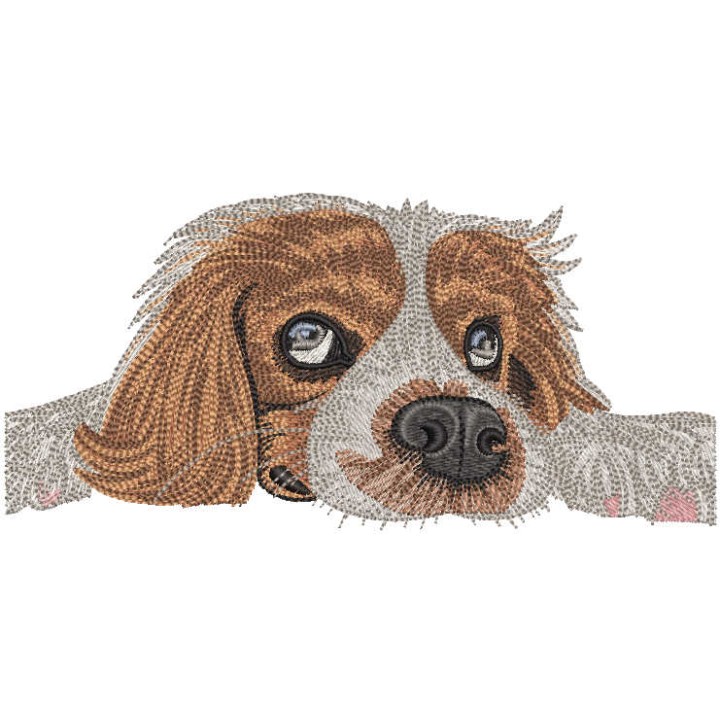 Bored dog waiting owner embroidery design - Embroidery Design