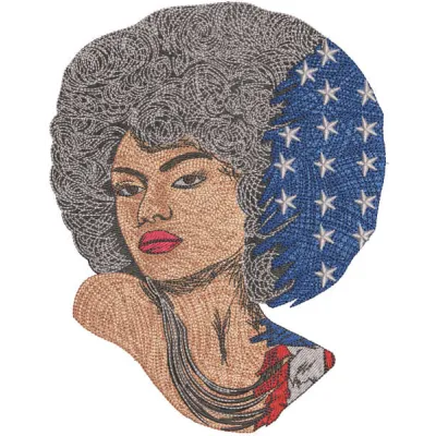 American style embroidery design featuring iconic motifs, perfect for stitching on apparel and accessories.