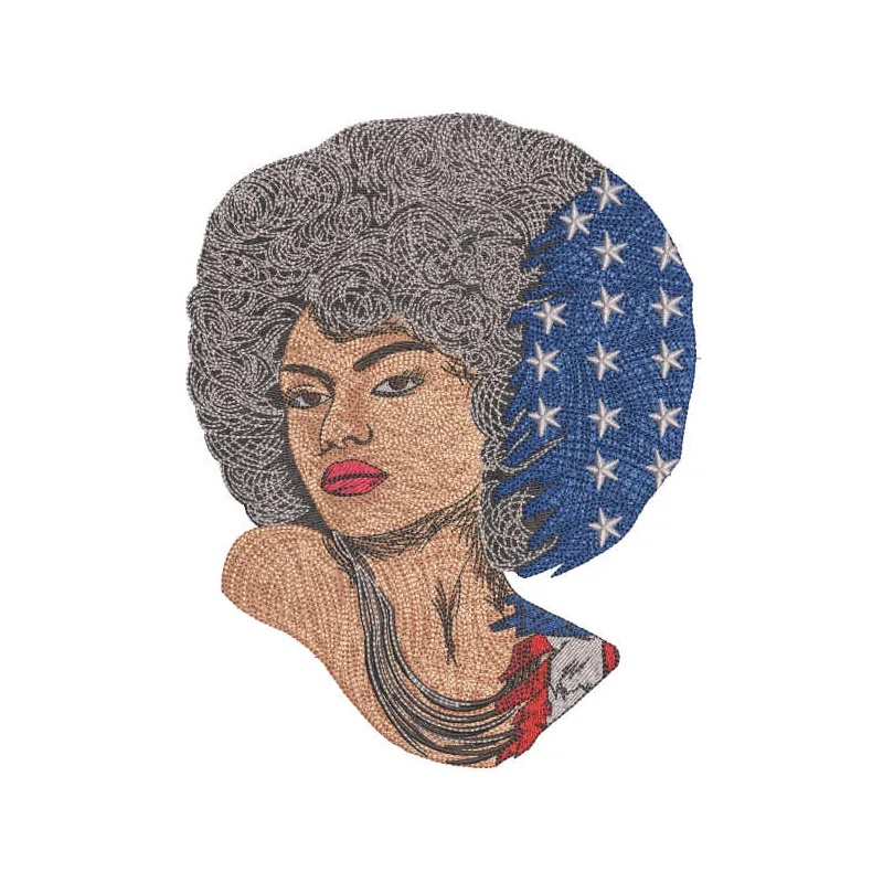 American style embroidery design featuring iconic motifs, perfect for stitching on apparel and accessories.