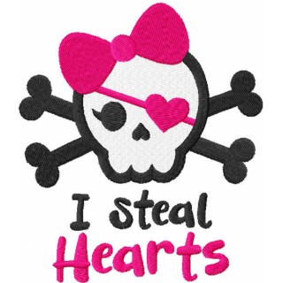 I steal hearts embroidery design - Embroidery Design