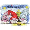Merry Christmas gnomes embroidery design featuring cheerful gnome motifs for festive stitching projects.