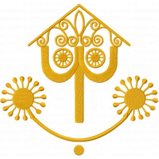 Small World Clock Face embroidery design - Embroidery Design