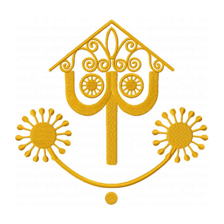 Small World Clock Face embroidery design - Embroidery Design