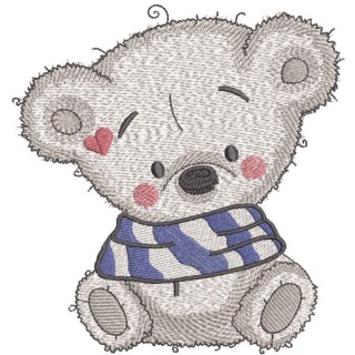 Teddy warm time embroidery design - Embroidery Design