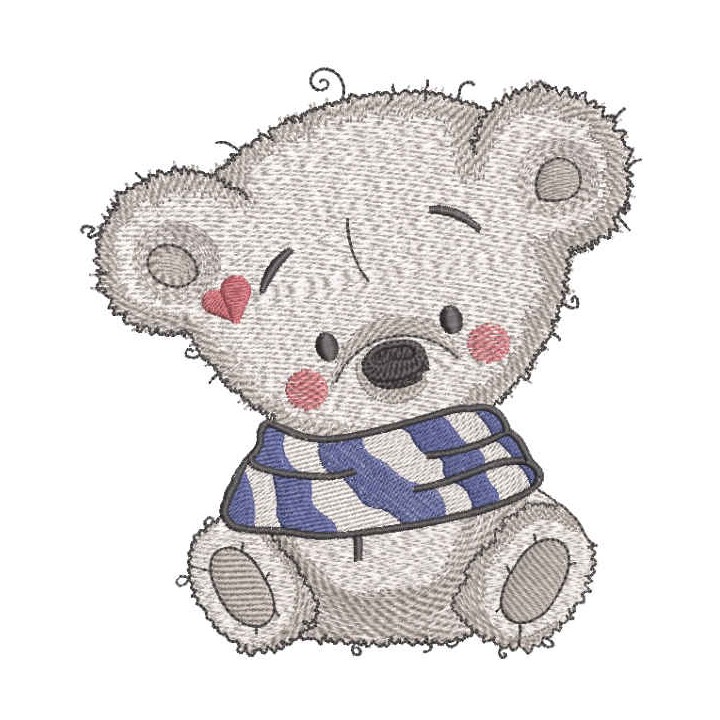 Teddy warm time embroidery design - Embroidery Design