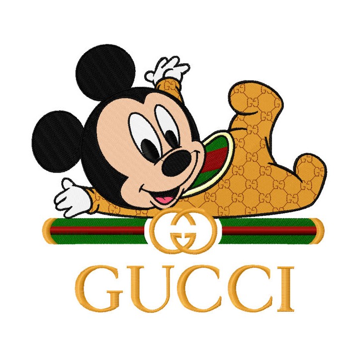 Funny Baby mickey gucci embroidery design - Embroidery Design