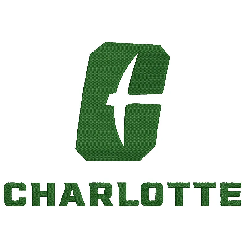 Charlotte 49ers logo 2020 alternate embroidery design showcasing detailed stitching for apparel and accessories.