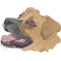 Big dog muzzle embroidery design showcasing a detailed stitched pattern for pet lovers and crafters.