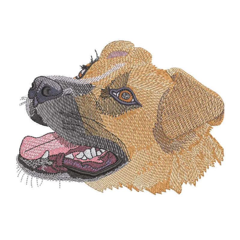 Big dog muzzle embroidery design showcasing a detailed stitched pattern for pet lovers and crafters.