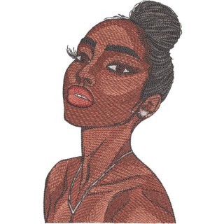 Beautiful women bundle of hair embroidery design - Embroidery Design