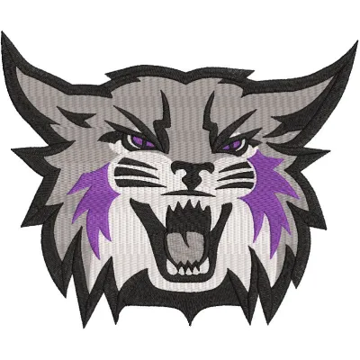 Weber State Wildcats logo embroidery design showcased on fabric, ideal for stitching on apparel and accessories.