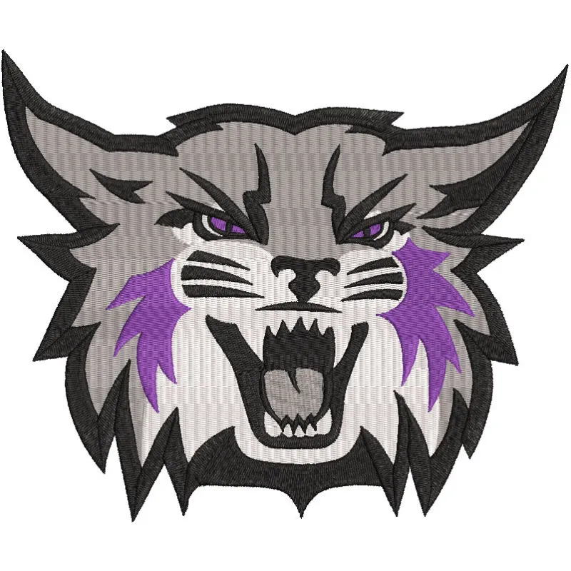 Weber State Wildcats logo embroidery design showcased on fabric, ideal for stitching on apparel and accessories.