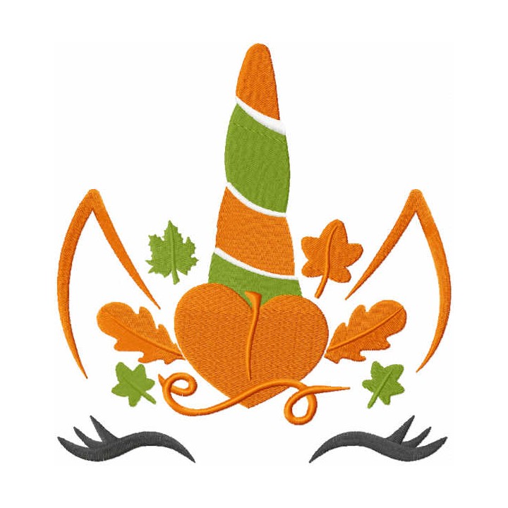 Autumn unicorn embroidery design - Embroidery Design
