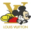 Mickey Mouse Louis Vuitton embroidery design showcasing a unique blend of classic characters and luxury style.