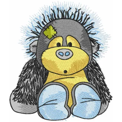 Jungle the Orangutan embroidery design showcasing a playful orangutan, perfect for stitching on t-shirts and tote bags.