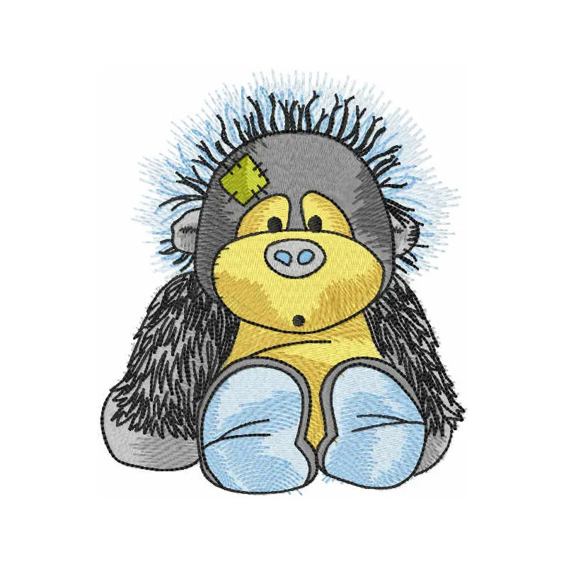 Jungle the Orangutan embroidery design showcasing a playful orangutan, perfect for stitching on t-shirts and tote bags.