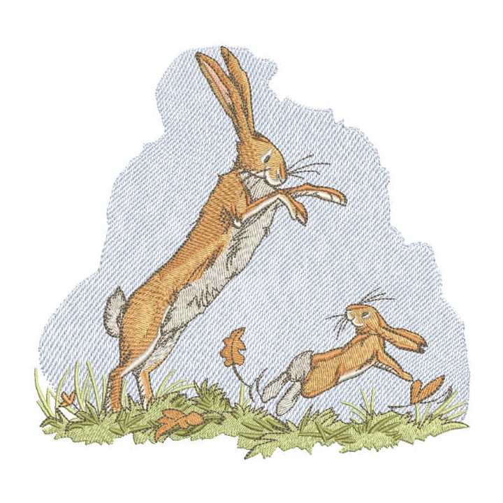 Mother and baby playing together embroidery design - Embroidery Design