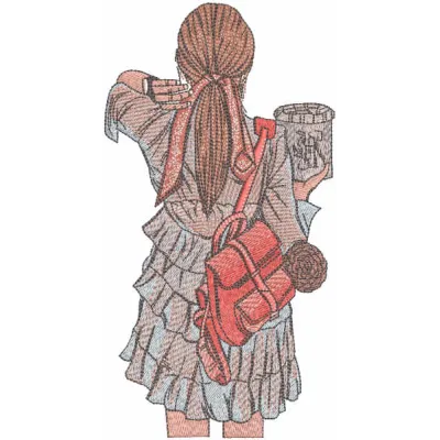 Stranger embroidery design showcasing whimsical motifs for girls and women, perfect for creative projects.