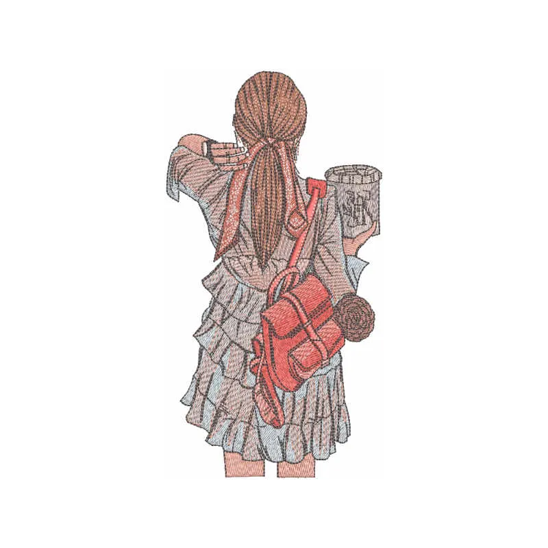 Stranger embroidery design showcasing whimsical motifs for girls and women, perfect for creative projects.