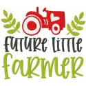 Future little farmer embroidery design showcasing a whimsical motif for baby clothing and accessories.