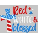 Preview of the Red White Blessed embroidery design showcasing American-themed stitching patterns.