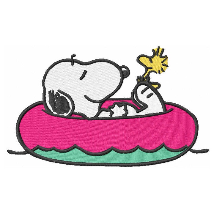Peanuts snoopy waves and rays embroidery design - Embroidery Design