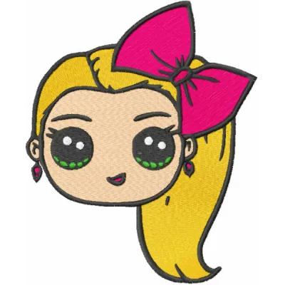 Colorful Jojo Siwa embroidery design showcasing fun motifs for stitching on t-shirts or tote bags.