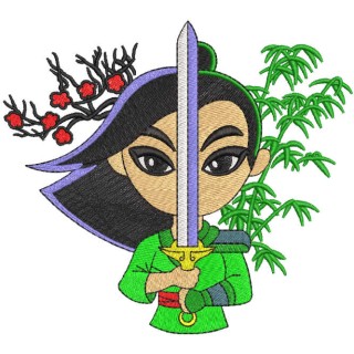 Raya with sword embroidery design - Embroidery Design